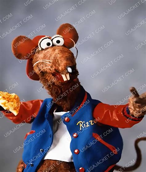 Latest The Muppets Rizzo The Rat Jacket | Red & Blue Varsity Jacket