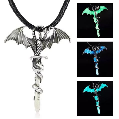 Vintage Magic Steampunk Glowing Luminous Punk Dragon Pendants Necklaces