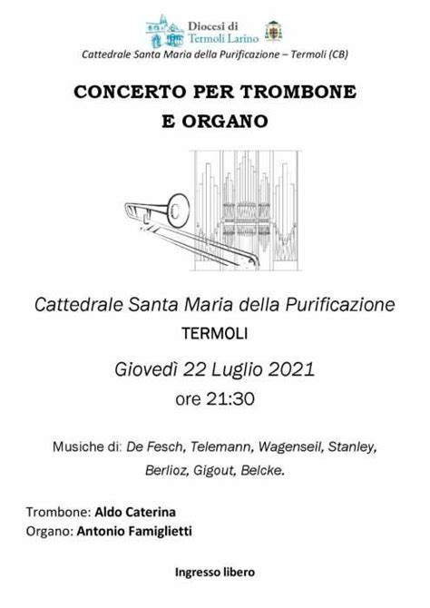 Concerto Per Organo E Trombone 22 Luglio 2021 Istituto Diocesano Di