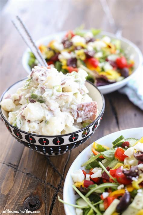 Greek Salad With Potato Salad For Sundaysupper Helpful Homemade
