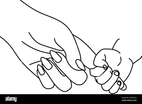 Outline of a hand holding a baby hand Vector Stock Vector Image & Art ...