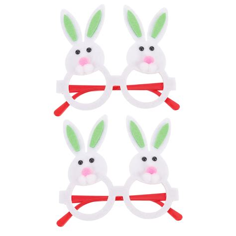 Homemaxs 2 Pcs Easter Rabbit Shaped Glasses Party Bunny Eyeglasses Festival Glasses Prop