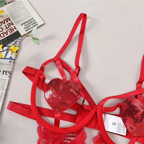 Valentine S Day Sexy Lingerie Red Lace Sex Lingerie