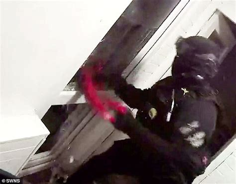 Moment Armed Police Storm Home Of Naked Gunman At 4am As He Attempts To