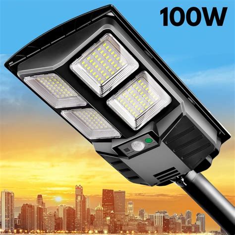 Holofote Solar 100W Refletor Poste Luminaria Potente À Prova D água