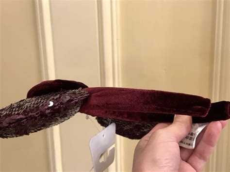 Photos New Sequined Burgundy Minnie Mouse Ear Headband Arrives At Walt