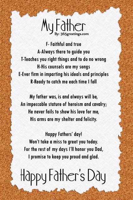 Heartfelt Printable Poems For Fathers Day — Calendars 123
