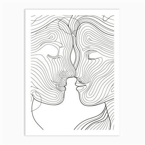 Abstract Portrait Series 8 Art Print By Essence Lines Fy