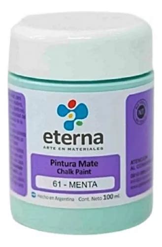 Pinturas Chalk Paint 100ml Eterna En La Plata Color Del Óleo 61 Menta