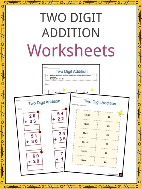 digit addition worksheets   examples summary