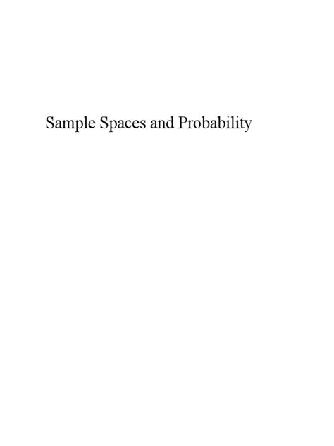 Sample Space and Probability | PDF | Probability | Probability Theory