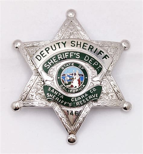 RARE 1970s Santa Clara County CA Sheriff's Reserve Deputy Badge #146 ...