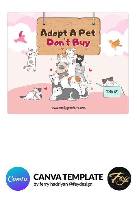 Adopt A Pet Don T Buy Facebook Post Canva Template Diy Memo Board