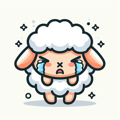 Premium Vector | Vector cute crying sheep