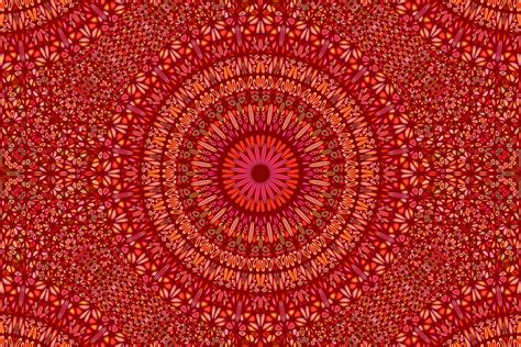 Seamless Red Floral Mandala Pattern Graphic By Davidzydd Creative Fabrica