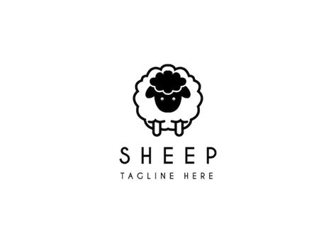 templat lambang pabrik wol domba kepala domba elemen desain  label