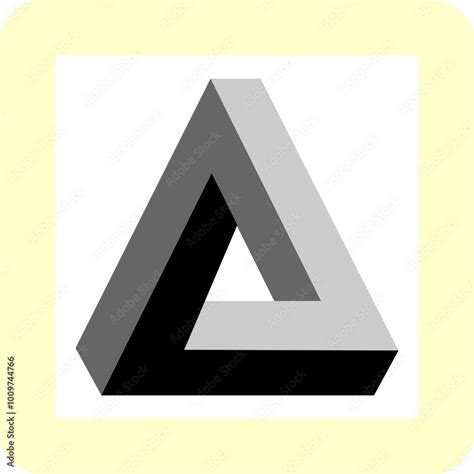 penrose triangle illusion vector graphic optical illusion