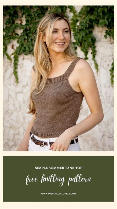 Simple Summer Tank Top Free Easy Level Knitting Pattern From Originally