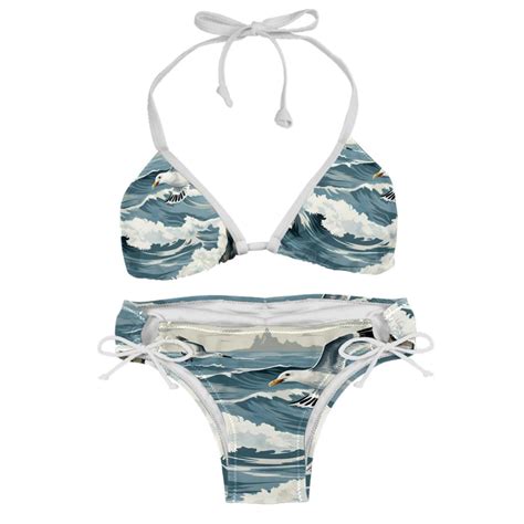 Seagull Detachable Sponge Adjustable Strap Two Pack Bikini Set Swimsuits For Women Swimming