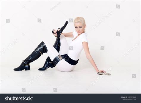 Sexy Blonde Gun Hand Stock Photo Shutterstock