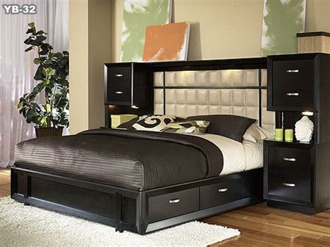 Кровать с изголовьем и полками 86 фото