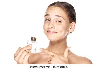 Perfume Bottle Happy Girl Naked Shoulders Stock Photo Shutterstock