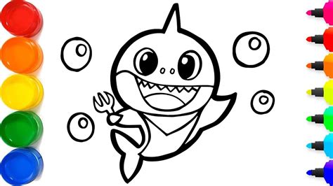 Gambar Mewarnai Baby Shark Gambar Mewarna Didi Friends Free Kids