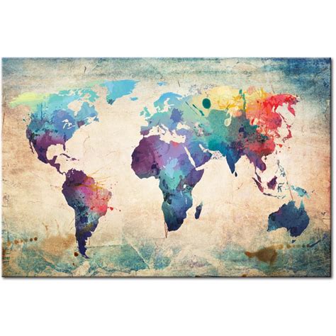 cuadro decorativo mapa vistoso cuadros en lienzo cuadro mapamundi fotos en lienzo