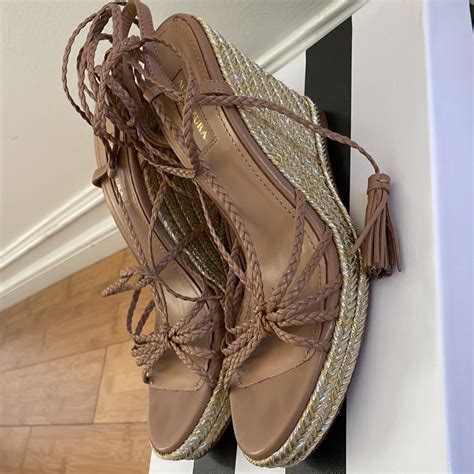 Aquazzura Savannah Nude Wedge Espadrilles Gem