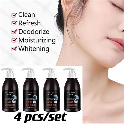 Pcs Set Lifusha Volcanic Mud Body Wash Whitening Shower Gel Exfoliate