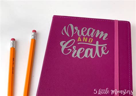 5 Little Monsters Idea Journal With Vinyl Decal