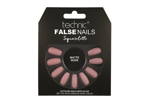 Technic Squareletto 24 False Nails With Glue Matte Nude Arogga