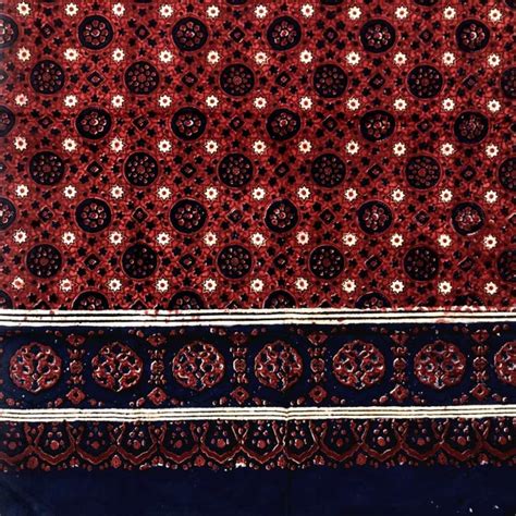 Premium Block Printedhand Print Ajrak With Natural Dyes Buy Online