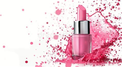 Pink Nail Polish Spills On White Background Stock Photo Image Of