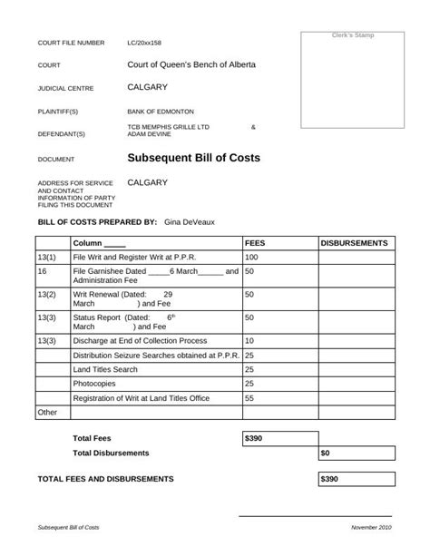 Clerks Stamp COURT FILE NUMBER