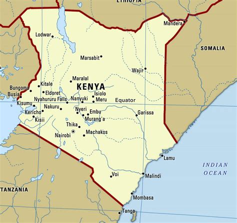 Large map of Kenya with cities | Kenya | Africa | Mapsland | Maps of ...