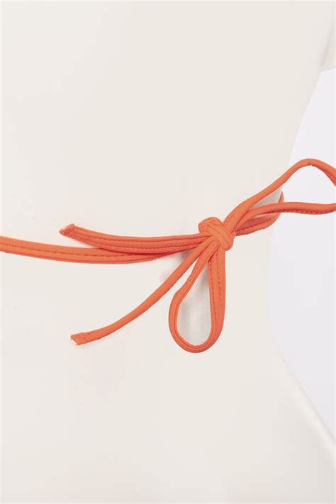 Turuncu Straplez Büzgülü Tek Üst Bikini LOYA