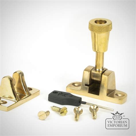 Polished Brass Brompton Brighton Fastener Radiused For Sash Windows