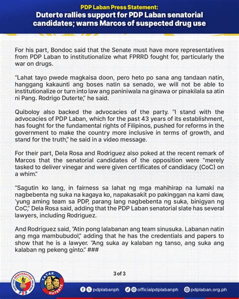 press statements pdp laban