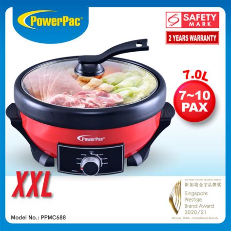 PowerPac Steamboat Multi Cooker Hot Pot 7L With Non Stick Inner Pot PPMC688 Lazada Singapore