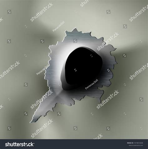 Ragged Bullet Hole Torn Ripped Metal Stock Vector Royalty Free