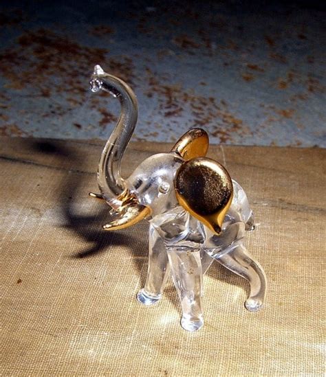 Vintage Figurine Blown Glass Elephant Small By Thebackshak On Etsy