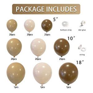 Brown Balloons Garland Arch Kit Double Stuffed Nude Balloons Tan Coffee