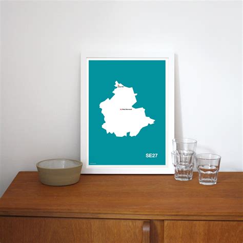 SE27 Postcode Map Giclée Art Print | London Art Prints