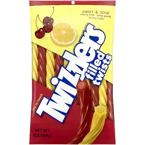 Twizzlers Sweet And Sour Cherry Kick And Citrus Punch Filled Twists Peg Ba