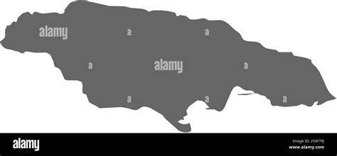 Map Of Jamaica As A Dark Area Stock Vector Image And Art Alamy