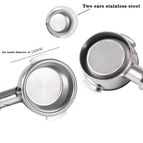 58mm Universal Naked Portafilter With Double Ears For E61 Brewing Head Compatible With Gaggia