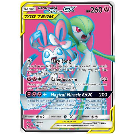 Buy Pokemon TCG Gardevoir Sylveon GX Sun Moon Unbroken Bonds Rare