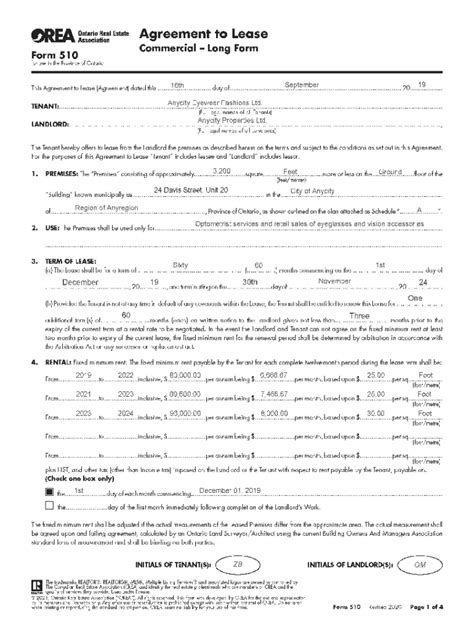 Commercial Lease Agreement Ontario Fill Out Sign Online DocHub