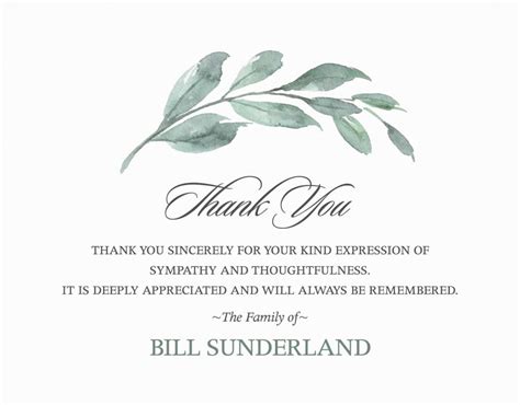 Funeral Thank You Cards Wording : Unique Sympathy Condolence Text